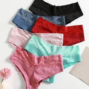 Lace Trim Women's Panties - Multi-Color Set